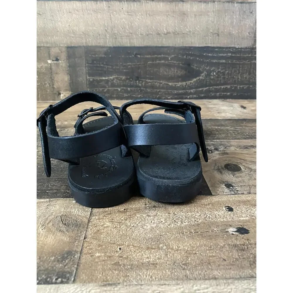 Brand New Jerusalem Womens Size EU 36 US 6 Black Strappy Sandals Open Toe